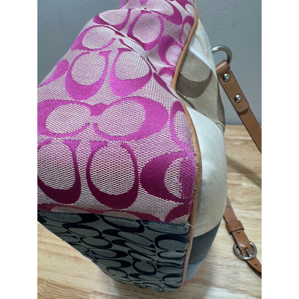 COACH Multicolor Patchwork Tote Bag Two Handles Z… - image 9